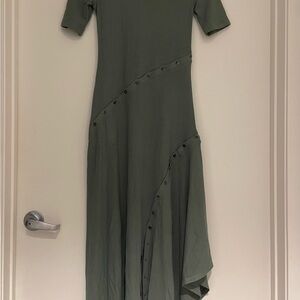 Jonathan Simkhai Asymmetrical Olive Dress